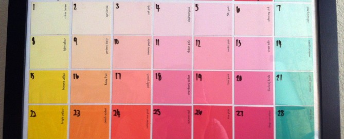 paint sample calendar